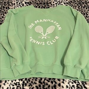 H&M Green Manhattan Tennis Club Sweater Womens L